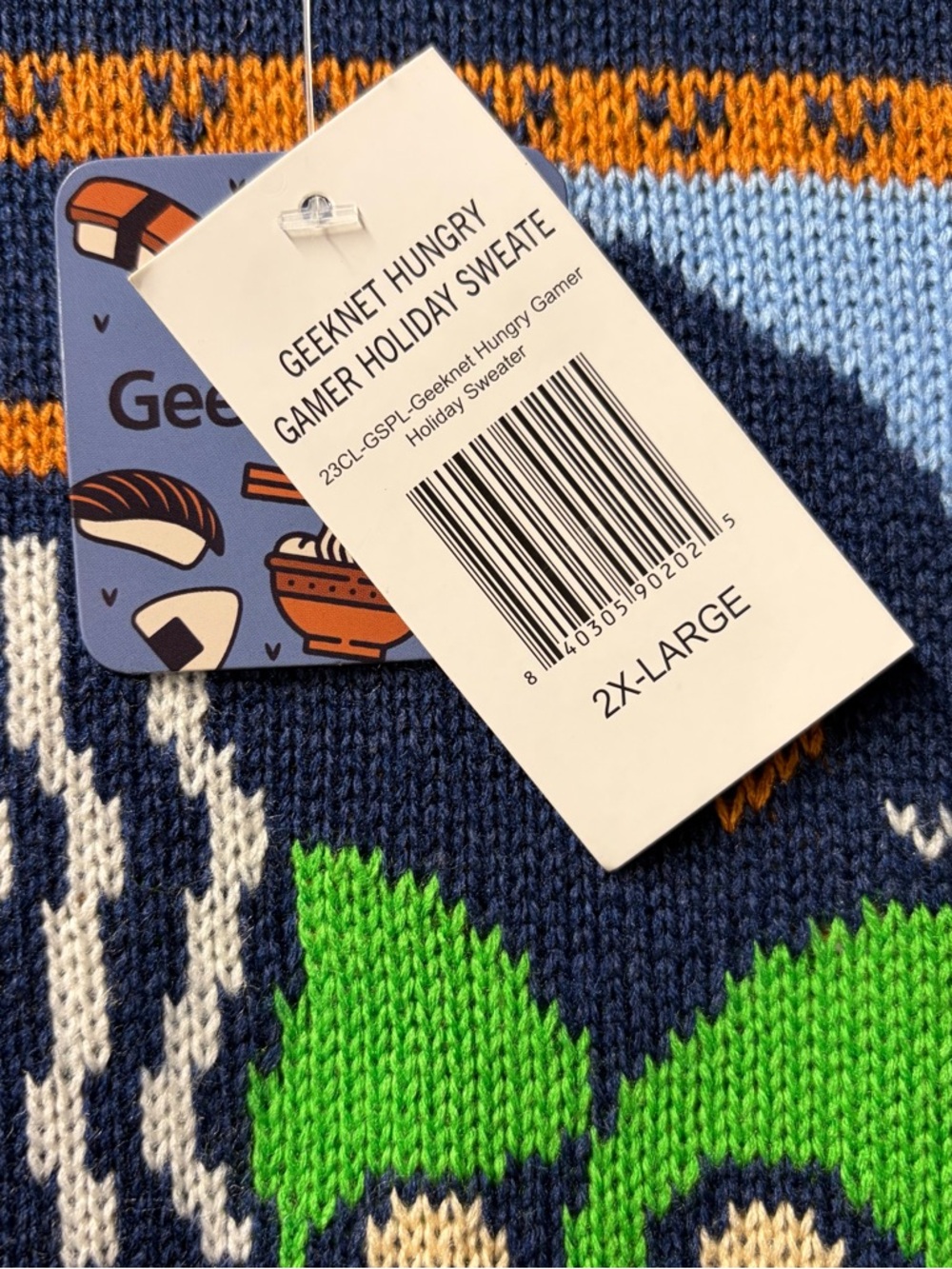 Ramen Sushi Sweater HUNGRY GAMER Noodle Ugly Christmas Adult Size XXL NEW NWT - Picture 3 of 7